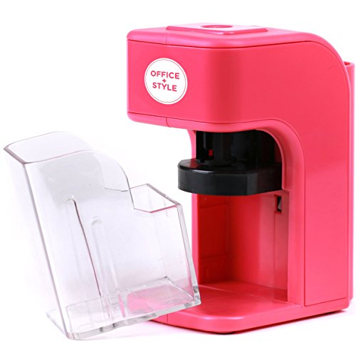 Office Style Electronic Pencil Sharpener With Auto Stop Safety Feature & Large Pencil Holder For Home, Office Or Classroom - Pink - By Office + Style, A-Ps200P #TOP6