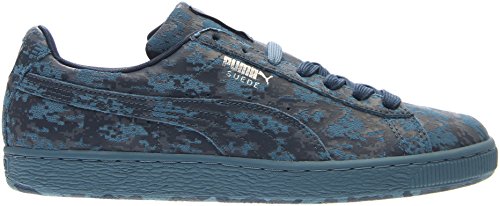 Image of PUMA Men's Suede A Camo Blue Heaven /Blue Wing Teal /Puma Silver Athletic Shoe