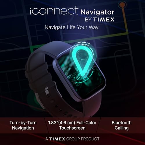 Image of TIMEX iConnect Navigator 1.83 inch(4.6cm) Display with Turn By Turn Navigation & BT Calling Smartwatch for Unisex - TWIXW900T