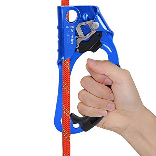 Yuehuam Hand Ascender Rock Clambing Descender Grasp Clamp Outdoor Mountaineering Climbing Right Rappelling Gear Equipment Rope Clamp for 8-13mm Rope