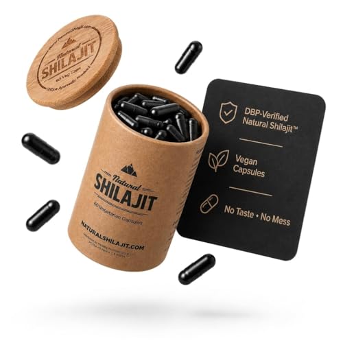 NATURAL SHILAJIT Capsules (2 Months Supply) - 60 Count - Shilajit for Men & Women with Fulvic Acid & Trace Minerals, Plant Based Nutrients for Energy, Immune Support & Vitality
