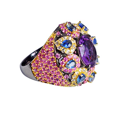 Bague améthyste et argent 925 fait main, le cadeau idéal pour elle