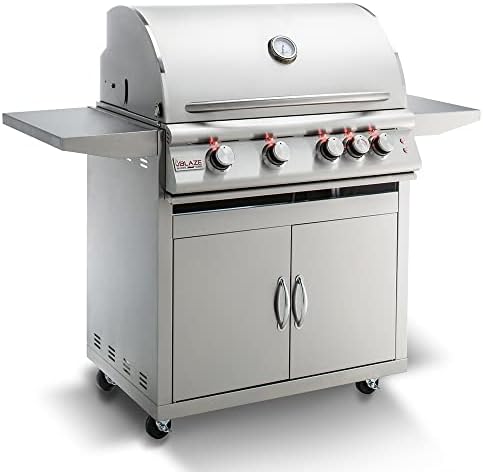Blaze Freestanding Grill with Lights (BLZ-4LTE2-LP-BLZ-4-CART), 32-inch, Propane Gas