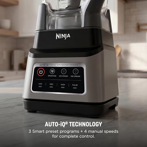 Image of Ninja Professional Plus Blender with Auto-iQ | Smoothie and Ice Cream Maker, Frozen Drink Mixer, Margarita Machine | 3 Auto-iQ Presets, 1400W, 72-oz. Total Crushing Pitcher | Dark Grey | BN701