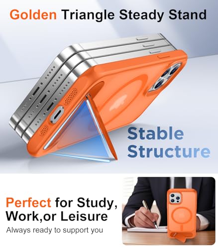 Image of Magnetic Compatible with iPhone 12 Case & iPhone 12 Pro Case, [Built-in Invisible Kickstand][Compatible with MagSafe][Military Grade Shockproof] Slim Translucent Matte Phone Case 6.1 inch