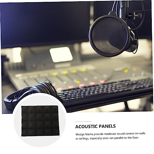 12 Paneles de Espuma Absorbente de Sonido en Pirámide Negra para Grabación miniatura 3