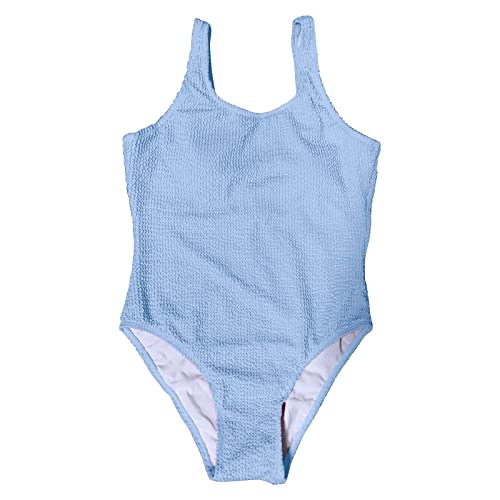 Traje de Baño Mujer Psh Up Bañador Reductor Bikini de Tirantes sin Mangas con Ondulado y Espalda Abierta para Mujer Informal Verano Diario Pecho Bañador Piscina Bañadores (Azul S)