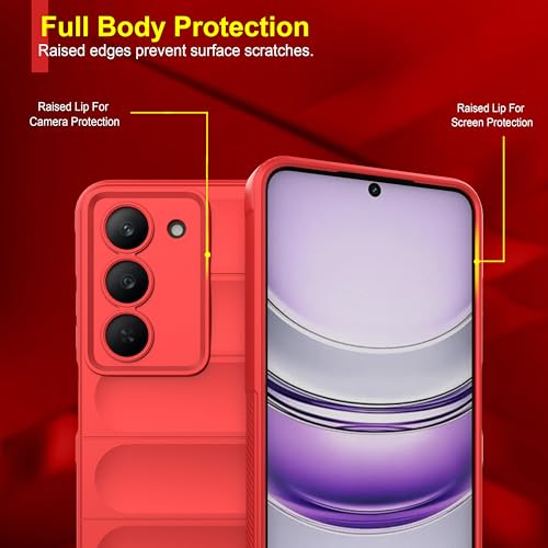 Image of Zapcase Back Case Cover for Realme P3x 5G | Compatible for Realme P3x 5G Back Cover | Liquid Silicon Magic Case with Camera Protection | Red