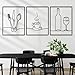 Otoolling 3 Pieces Metal Minimalist Line Kitchen Signs Wall Decor Drawing Rustic Kitchen Wall Art for Dining Living Room Home, 14 x 11 Inches(Dining Room,Black)