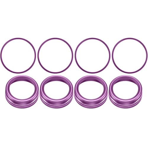 Image of Aluminum Alloy AC Knob Covers & Vent Outer Rings Kit for Toyota Tacoma 2016-2023 (8pcs Purple) - HVAC Control Button Covers, Air Conditioner Vent Trim Rings, Metal Interior Upgrade Accessories
