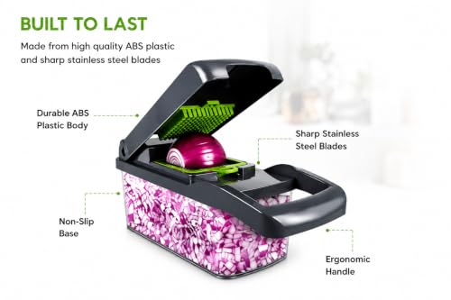 Image of 14-in-1 Multipurpose Fruits & Vegetable Chopper, This Manual Kitchen Tool Combines Chopping, Slicing, Dicing, Grating, Peeling and Chipping, Durable Food-Grade Body for Kitchen