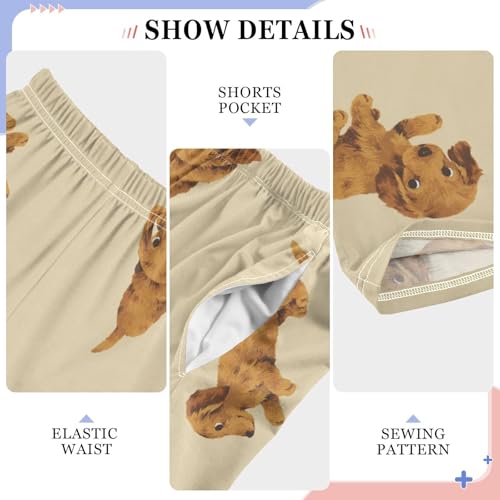Hand Drawn Dog Boys Pants Boys Athletic Pants Long Pant for Boy with Pockets Wide-Leg Size 6-14Y4