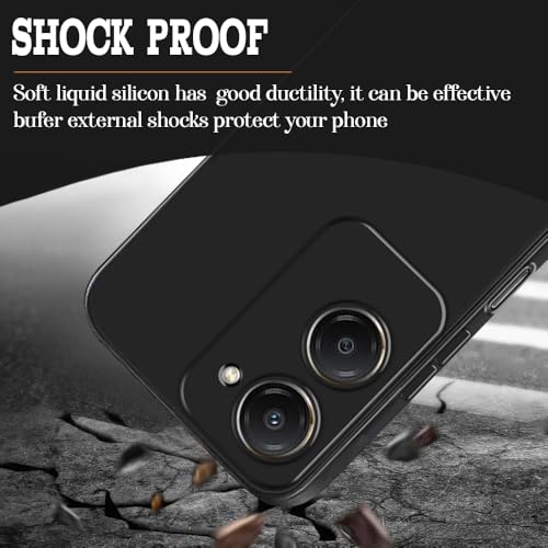 Image of Back Cover for iQOO Z9 Lite 5G | Full Camera Protection | Premium Liquid Silicon Case | Flexible Bumper Case for iQOO Z9 Lite 5G (Black)