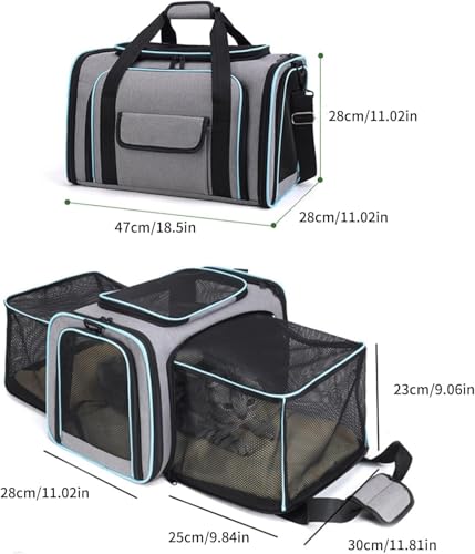 Image of Cat Backpack Carrier, Breathable Cat Carrier Pet Backpack for Kitty Small Dog Up to 15Lbs, Transparent & Foldable Pet Carrier for Travel Hiking (Grey Expendable, XXL)