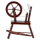 NUOBESTY Miniature Wooden Spinning Wheel 1:12 Scale for Dollhouse Furniture Decorative Accessory