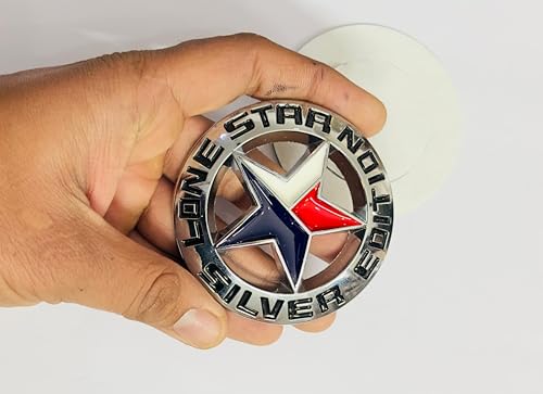 Image of NEW Round Lone Star Chrome Logo Emblems for Car & Bike Metal Lo.go and Grill Me.tal Lo.go, Auto Accessories for Car Emblem 3D Badge Auto Racing Sport Sticker Grand Tourer Decal.