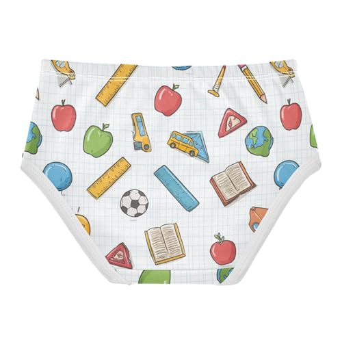 Wusikd Cartoon School Elements Girls' Underwear Cotton Girls Briefs Soft Toddler Underwear 2T2