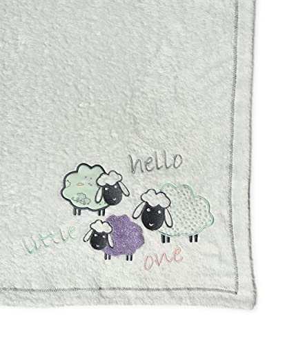 Image of Mi Arcus Reversible Knitted Dual Layer Warm Baby Blanket with Star Element Attached 0-12 M - Green 85x85 cm