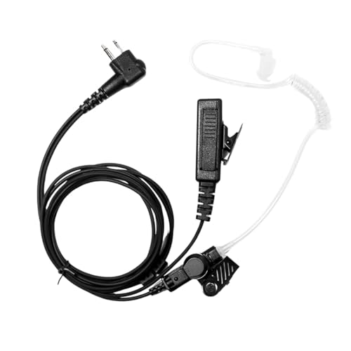 2-Wire CLS1110 Acoustic Tube Earpiece/Headset with PTT and Mic Surveillance Kit for Motorola Walkie Talkie RDM2070d CP200 CP200d CLS1410 CLS1413 CLS1450 Radio