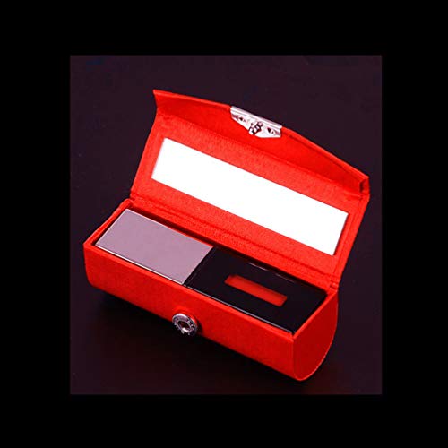 Hanyi Leather Lipstick Case Holder with Mirror - 3 Pcs Lipstick Box Organizer (Black and Red), Multi-colored, Size: 8.5 x 3 x 3 cm - Image 4
