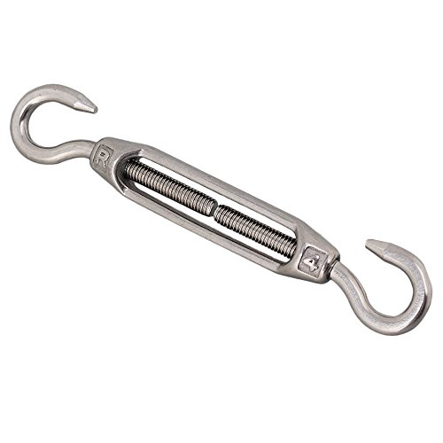 Eoocvt 5Pcs M4 Stainless Steel 304 Turnbuckle Wire Rope Tension (Hook & Hook) #TOP1