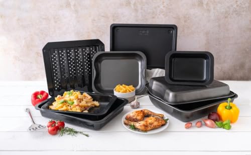 Foto von Zenker Ofenbackform (40 x 6 x 29 cm) SPECIAL COOKING, rechteckige Auflaufform mit Emaille-Versiegelung, Backform mit extra hohem Rand (Farbe: Schwarz), Menge: 1 Stück