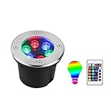 【16 colores y 4 modos】 Nuestras luces de paisaje RGB tienen 16 colores y 4 modos: Flash / Strobe / Fade / Smooth. Con un control remoto, puede cambiar cada luz individualmente a diferentes colores y modos para decorar su jardín y piscina.
