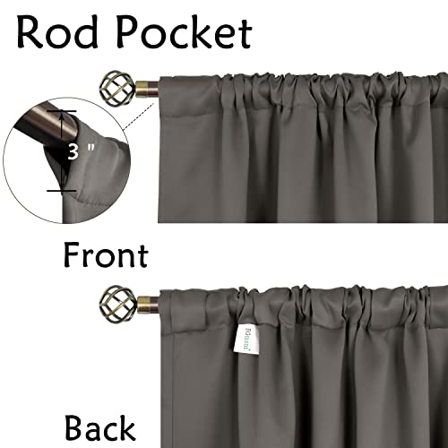 Bgment Rod Pocket And Back Tab Blackout Curtains For Bedroom - Thermal Insulated Room Darkening Curtains For Living Room, 2 Window Curtain Panels (52 X 63 Inch, Grey) #TOP2