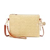 Matériaux de qualité: La couche extérieure de ce sac bandoulière est fabriquée en tissu de fibres synthétiques robuste et en imitation paille. Résistant, facile à nettoyer et idéal pour l'été, il offre une texture riche et une finition soignée pour un confort durable