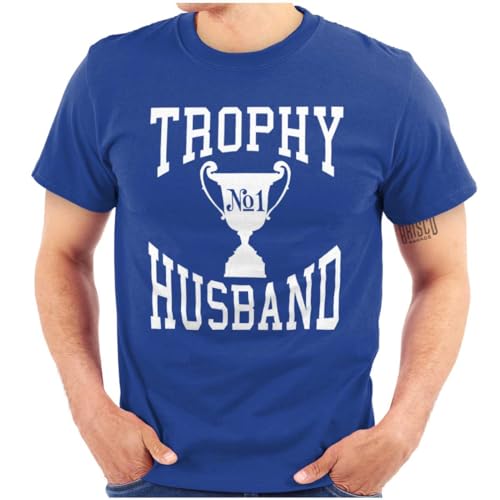Trophy Husband No. 1 Hubby Award Mens Graphic T Shirt Tees Royal