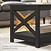Yaheetech Wood 2-Tier Black Coffee Table with Storage Shelf for Living Room, X Design Accent Cocktail Table, Easy Assembly Home Furniture, 39.5 x 20 x 18 Inches