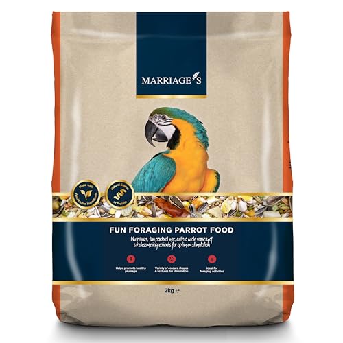 Marriages – Parrot Food 2kg, Parrot Seed with Oats and Peanut Kernels, Wholesome Bird Seed, Bird Food Packed with Fibre and Protein