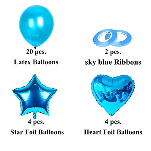 Image of AMFIN (Pack of 30) Birthday Decoration Combo / 1st Birthday Decoration for Baby / 1st Birthday Decoration Items /First Birthday Party Decoration /Balloons /Birthday Party - Blue