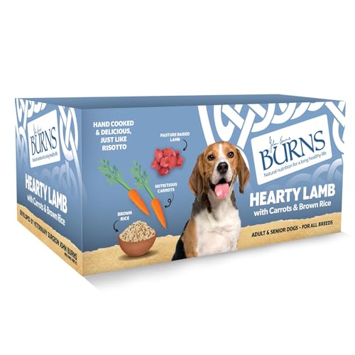 Burns Pet Natural Nutrition Adult & Senior Wet Dog Food Hearty Lamb, Carrots & Wholegrain Brown Rice 12 x 150g