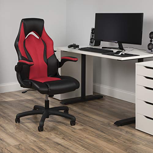 Ofm Ess-3086-Red High-Back Racing Style Bonded Leather Gaming Chair, Red #TOP5
