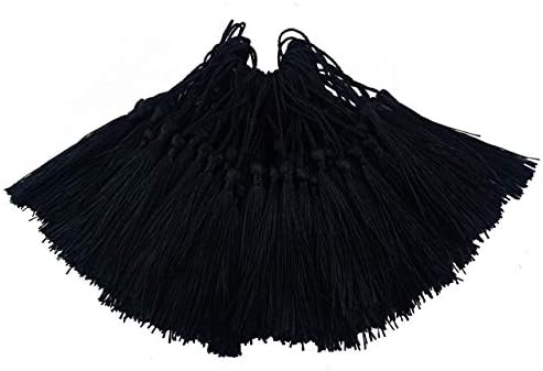 100pcs 13cm/5 Inch Silky Floss bookmark Tassels with 2-Inch Cord Loop and Small Chinese Knot for Jewelry Making, Souvenir, Bookmarks, DIY Craft Accessory (Silver)