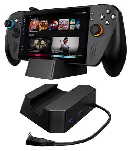 SIWIQU Charging Stand for ROG Xbox Ally X/ROG Xbox Ally Portable TV Dock Station Replacement with 2 USB-A Port/100W USB-C Port for ROG Xbox Ally X