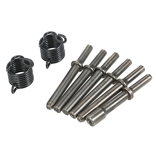 Domary Juego Completo de 8 Piezas de Puntas para Martillo Remachador Neumático con Puntas y Resortes Acero Resistente 40Cr para Mantenimiento Automóviles y Barcos