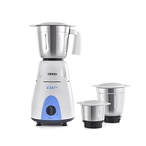 Usha Colt Plus MG 3772 750-Watt Copper motor Mixer Grinder with 3 Jars (White/Blue)