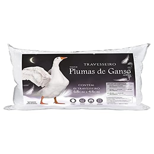 Travesseiro Macio Toque de Plumas de Ganso Antialérgico Casa Dona
