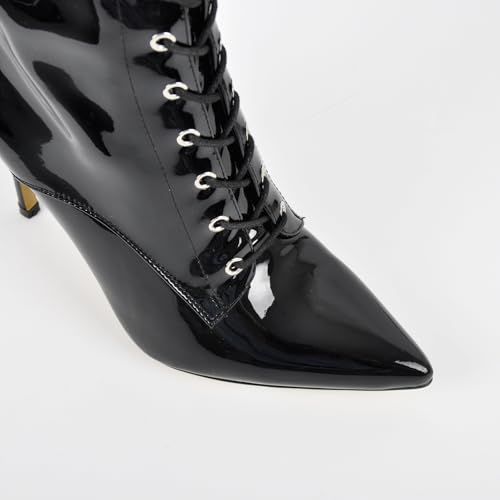 onlymaker Women's Over-The-Knee Stiletto Boots Pointed Toe with Adjustable Laces Metal Buckles4