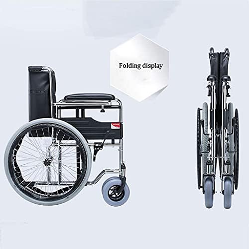 Samnuerly Wheelchairs Folding Sport Reclining Folding Wheelchair with Length Arms and Elevating