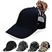 NeuFashion Ponycap Messy High Bun Ponytail Adjustable Mesh Trucker Baseball Cap Hat