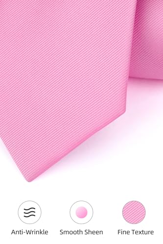 Image of HISDERN Mens Ties Solid Color Ties for Men Formal Necktie with Pocket Square Set Satin Silk Neck Tie Handkerchiefs Set