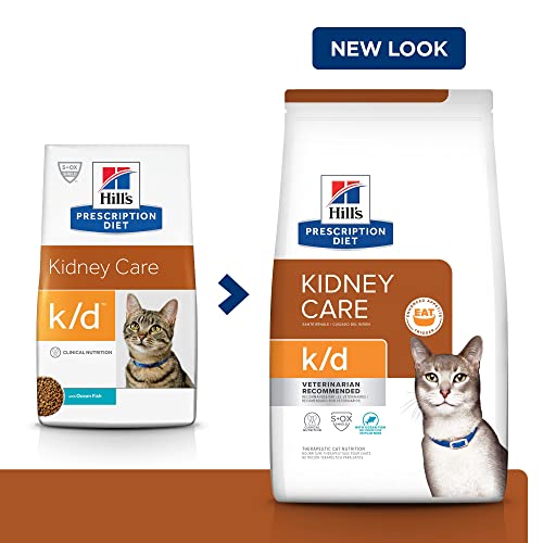 Hill's Prescription Diet K/D Kidney Care Ocean Fish Dry Cat Food, Veterinary Diet, 8.5 Lb. Bag #TOP2