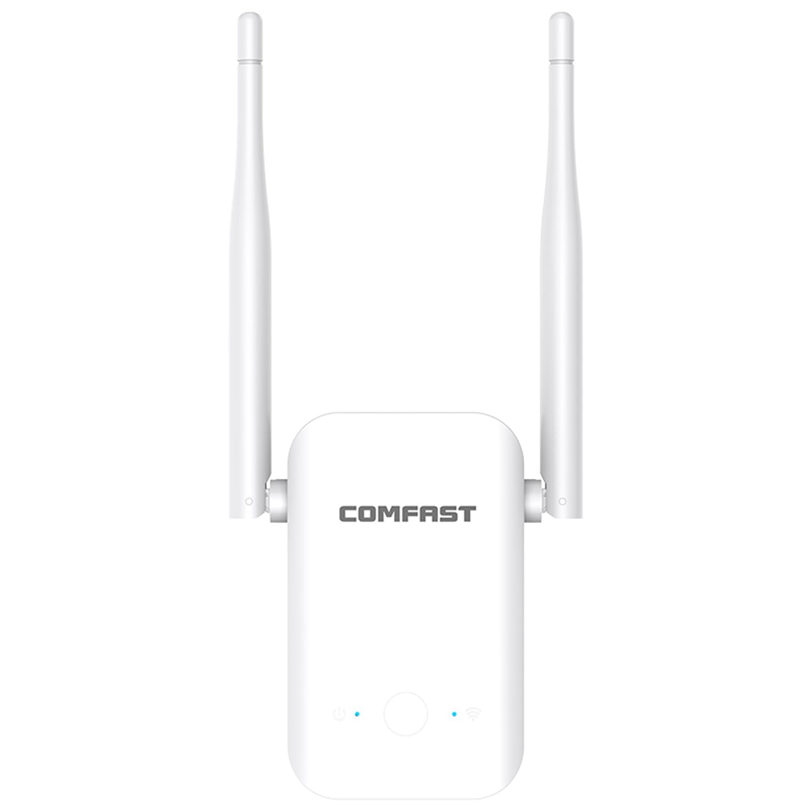 COMFAST Amplificateur WiFi 300 Mbit/s Répéteur WiFi avec 2 antennes et bouton WPS Compact portable avec indicateur de signal, bonne dissipation de la chaleur, mode répéteur uniquement, convient pour