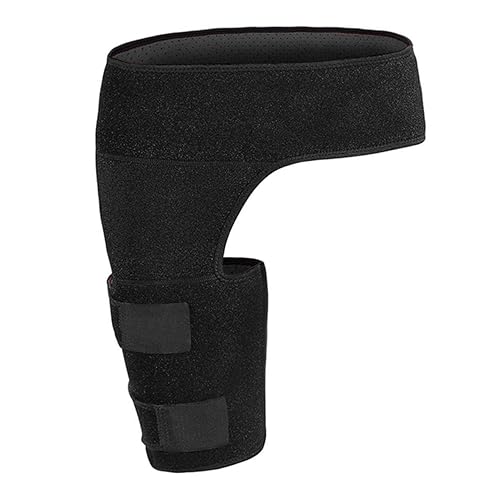 Gogogmee 1pc Sports Protection Hip Support Brace Groin Brace Fitness Protection Brace Brace Hip Knee Support Exercise Leg Race Black Ok Cloth