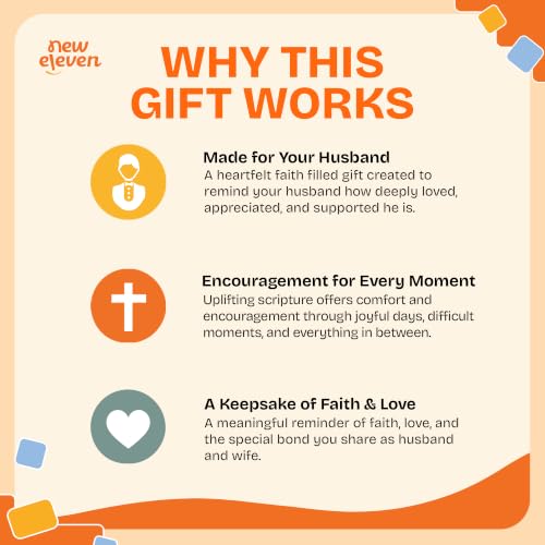 NewEleven Gifts For Husband - Christian Gifts For Him, Husbands - Birthday Gift for Husband from Wife - Meaningful Presents For Hubby From Wife, Her - Bible Verse Jar - Image 3