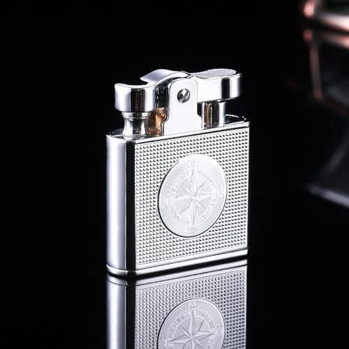 DGHGJHVING Retro Kerosinfeuerzeug, Benzinfeuerzeug, antike Feuerzeuge, klassische Softfeuerfeuerzeuge, nachfüllbare Petroleum-Vintage-Feuerzeuge(Silver) DGHGJHVING Retro Kerosinfeuerzeug, Benzinfeuerzeug, antike Feuerzeuge, klassische Softfeuerfeuerzeuge, nachfüllbare Petroleum-Vintage-Feuerzeuge(Silver)