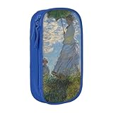 クロード モネ 散歩 日傘をさす女性 筆箱 シンプル ペンケース おしゃれ 大容量 二階建て 多機能 かわいい 男の子 女の子 小学生 中学生 高校生 人気 プレゼント Blue G7J286J